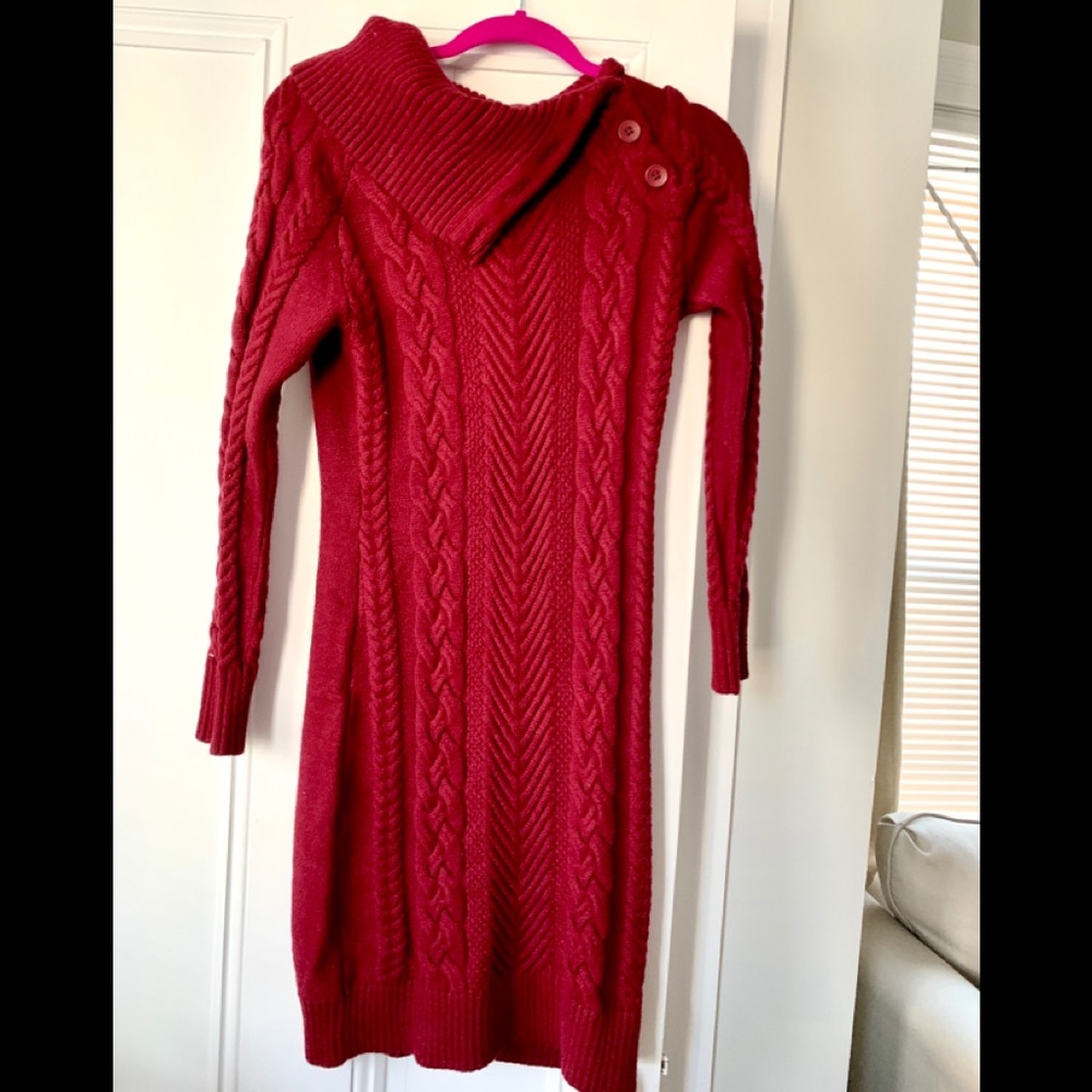 Maroon sweater dress